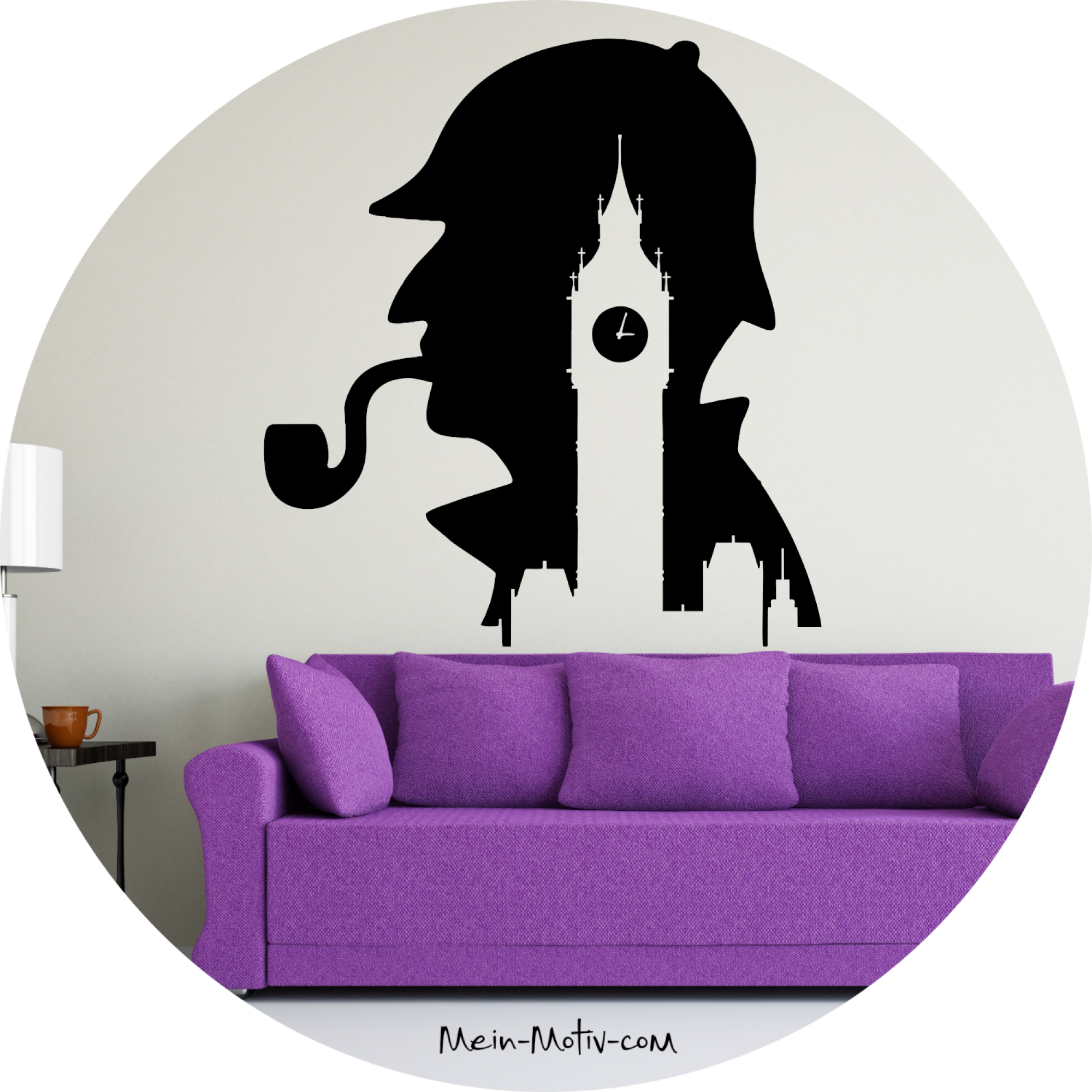 Wandtattoo 46241 Sherlock Holmes mit Big Ben Wandtattoo 46241 Sherlock Holmes mit Big Ben